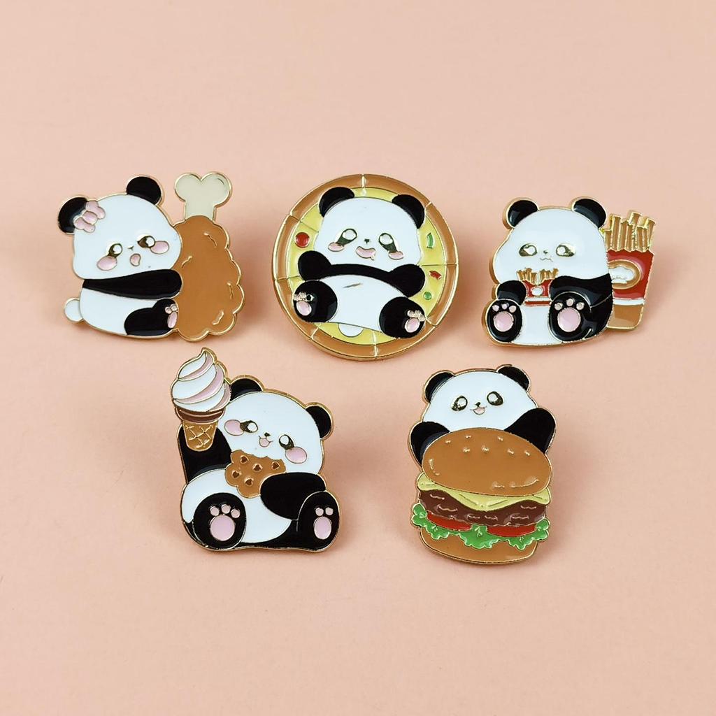 Giant Panda Cartoon Brooch - Creative Animal Badge for Clothing & Backpack Decoration