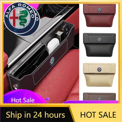 Car Stickers For Alfa Romeo Car Seat Gap Organizer Seat Crevice Slot Storage Box For Alfa Romeo Giulia Stelvio Giulietta 159 147