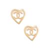 Hollow Heart Double C Earrings Women Earrings Gold AB7882-B07713-NG966