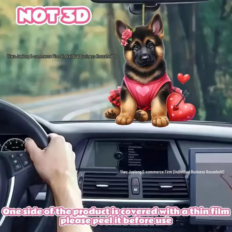 

Персонализированное акриловое украшение для собаки для зеркала заднего вида или брелок Standard