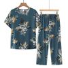 Casual Ice Silk Suit Loose Large Size Suit Short-sleeved Top Loose Two-piece Suit Plus Size Summer Outfits Pijamas Feminino