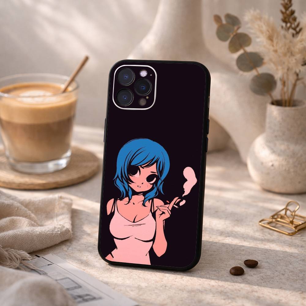 S-Scott P-Pilgrim Cartoon Phone Case For iPhone17,16,15,14,13,12Plus,Pro Max,XS,5G Soft Silicone Black Cover iPhone15
