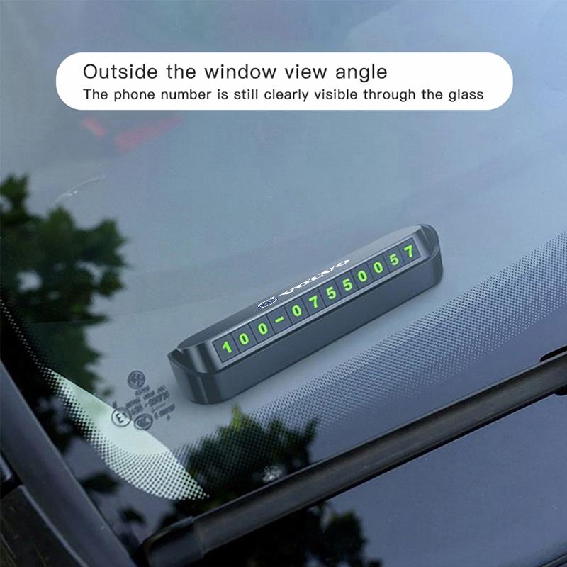 Car Temporary Parking Phone Number Card Accessories Sticker For Volvo ES90 EC40 EX40 EM90 XC90 V90 V60 XC60 V40 S80 S60 S90 C40