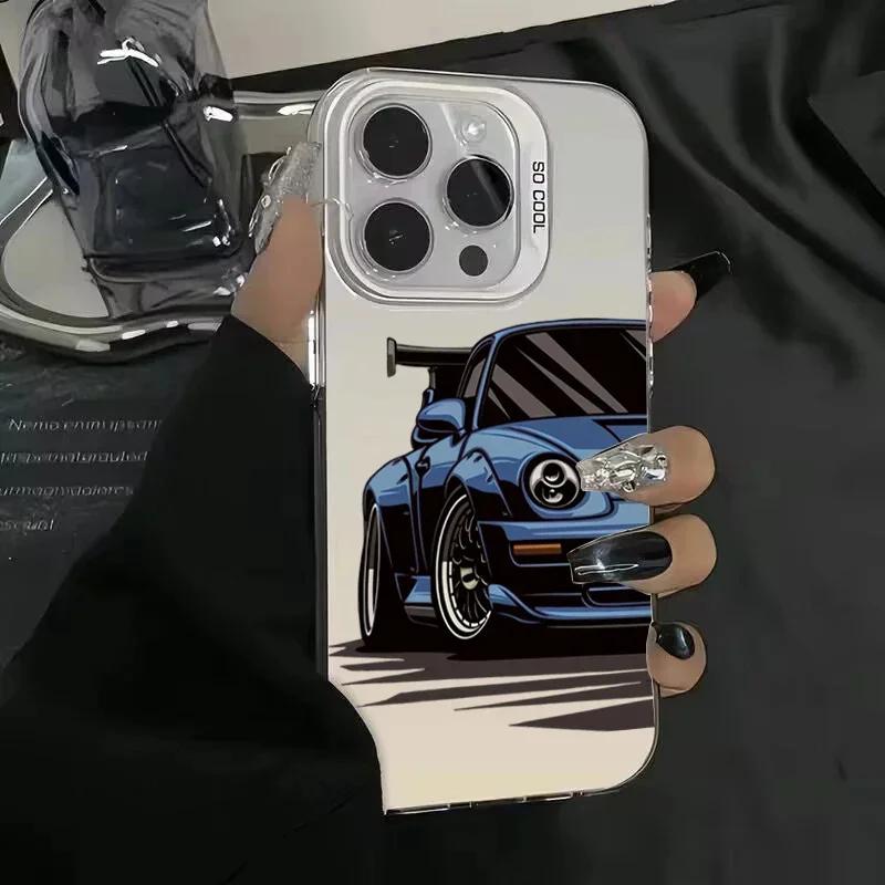 

Fashionable Car Print Phone Case for Redmi Note 11 12 13 14 Pro Plus 5G 13C 12C 14C 4G 10 10s 11S 12S Silver IMD Cover RedmiNote12ProPlus