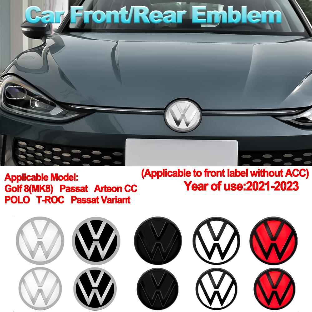 3D Car logo Front Grille Emblem Trunk Replace Cover Sticker For Volkswagen VW Polo T-ROC ID.3 Golf8 MK8 Passat Variant Arteon CC