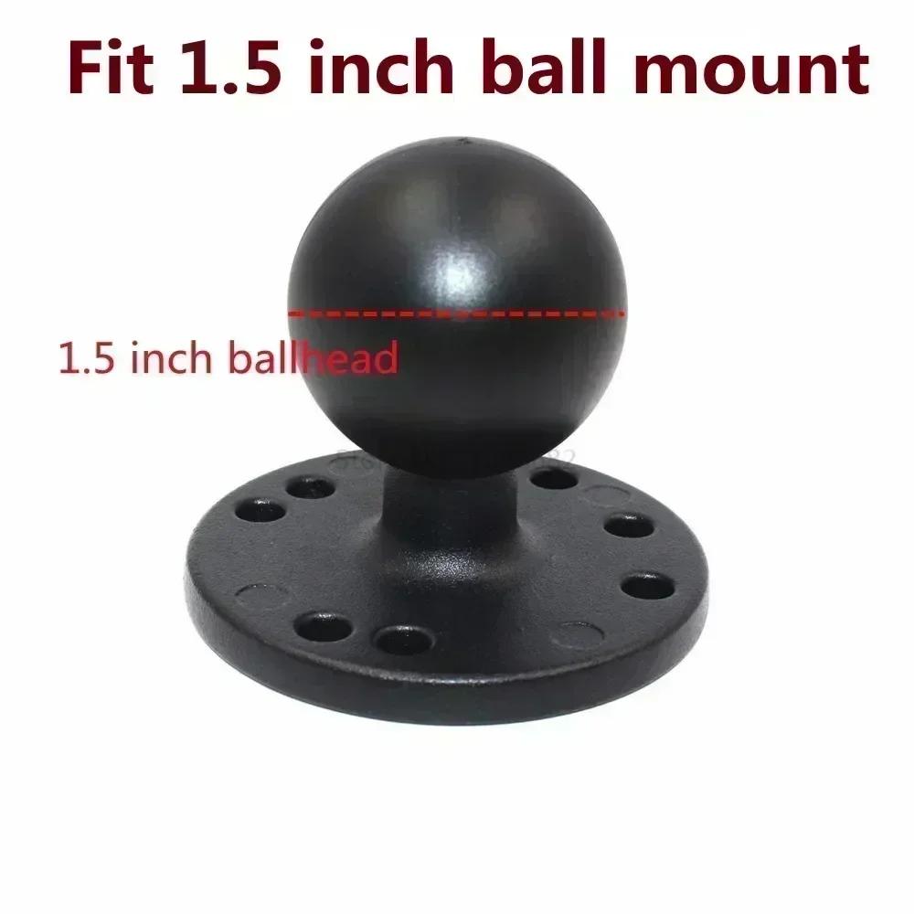 Jadkinsta 1 or 1.5 Inch Rubber Ball Mount To Aluminum Motorcycle Round Square Mounting Base Plate for Gopro Camera Cellphones