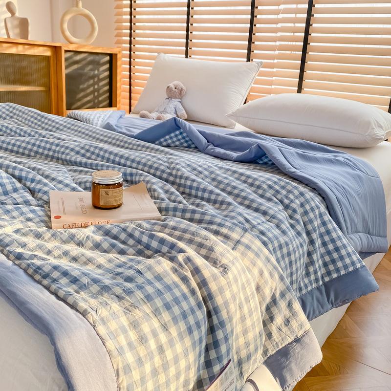 MUJI-Stil Ganzjahres-Waschbaumwoll-Steppdecke für Sommer, Frühling, Herbst & Winter