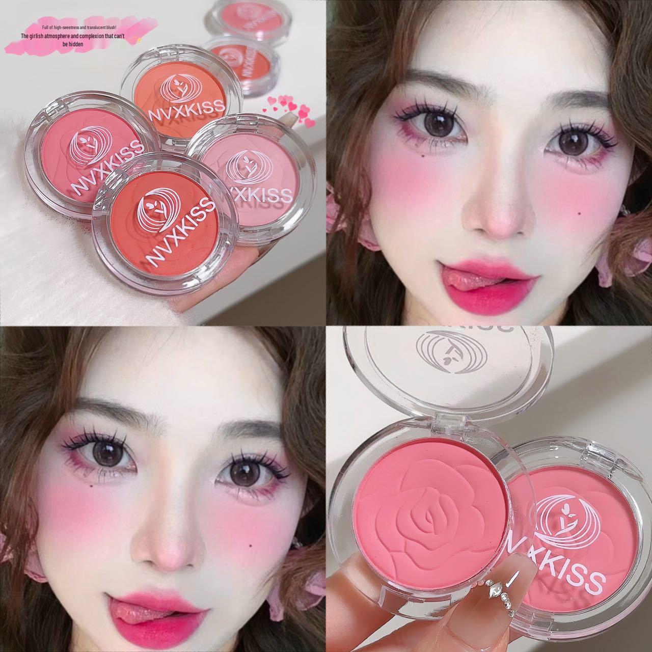 

Energetic Girl Natural Matte Blush: Long-Lasting Nude Face Highlighter with Color Payoff. 04#High Sweet Peach