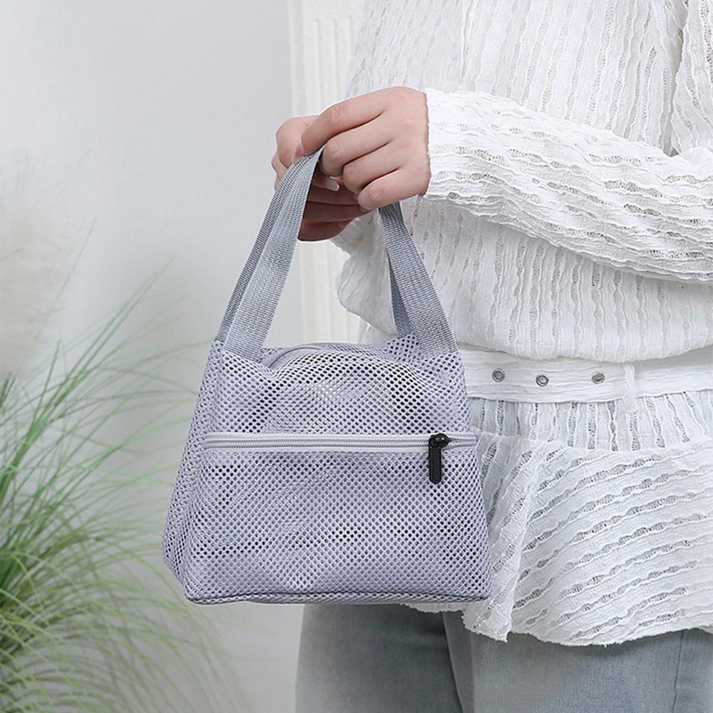Multifunctional Shower Cosmetic Bag Clear Travel Wash Bag Zipper Mesh Beach Bag  Swimming