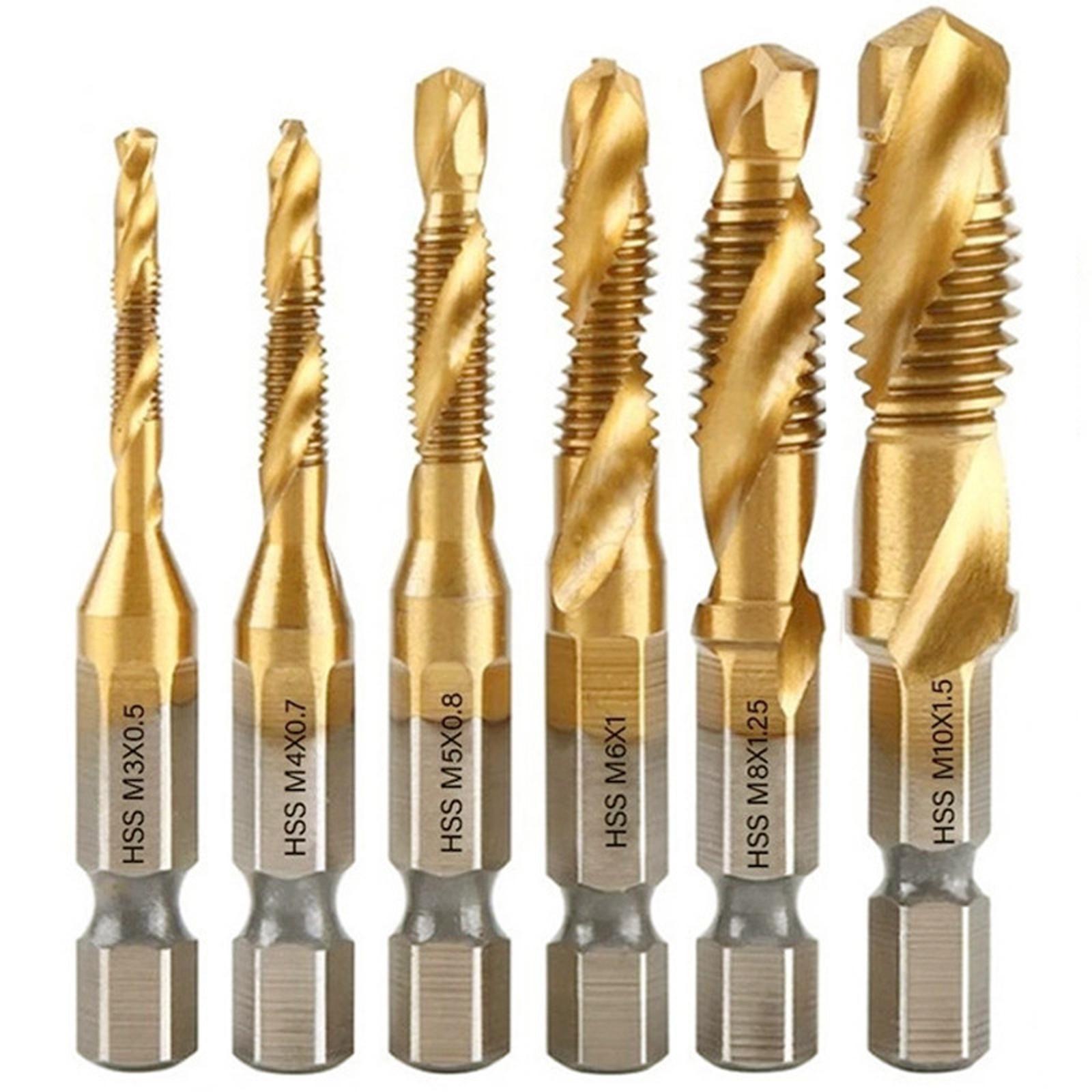 

Hex Shank Combination Drill Tap - Material, Ideal for Drilling & Tapping in Soft Metal/Wood/Plastic One Size
