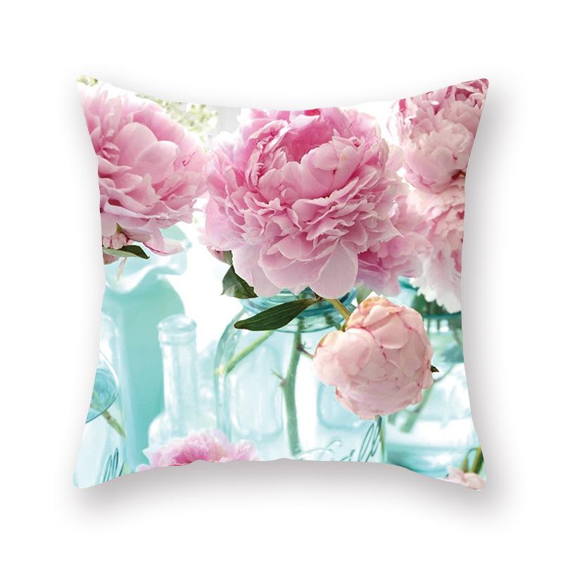 Nieuw Aquarel Bloemen Kussen Digitale Print Sofa Bed Stof Kussen Rugleuning Kussenhoes