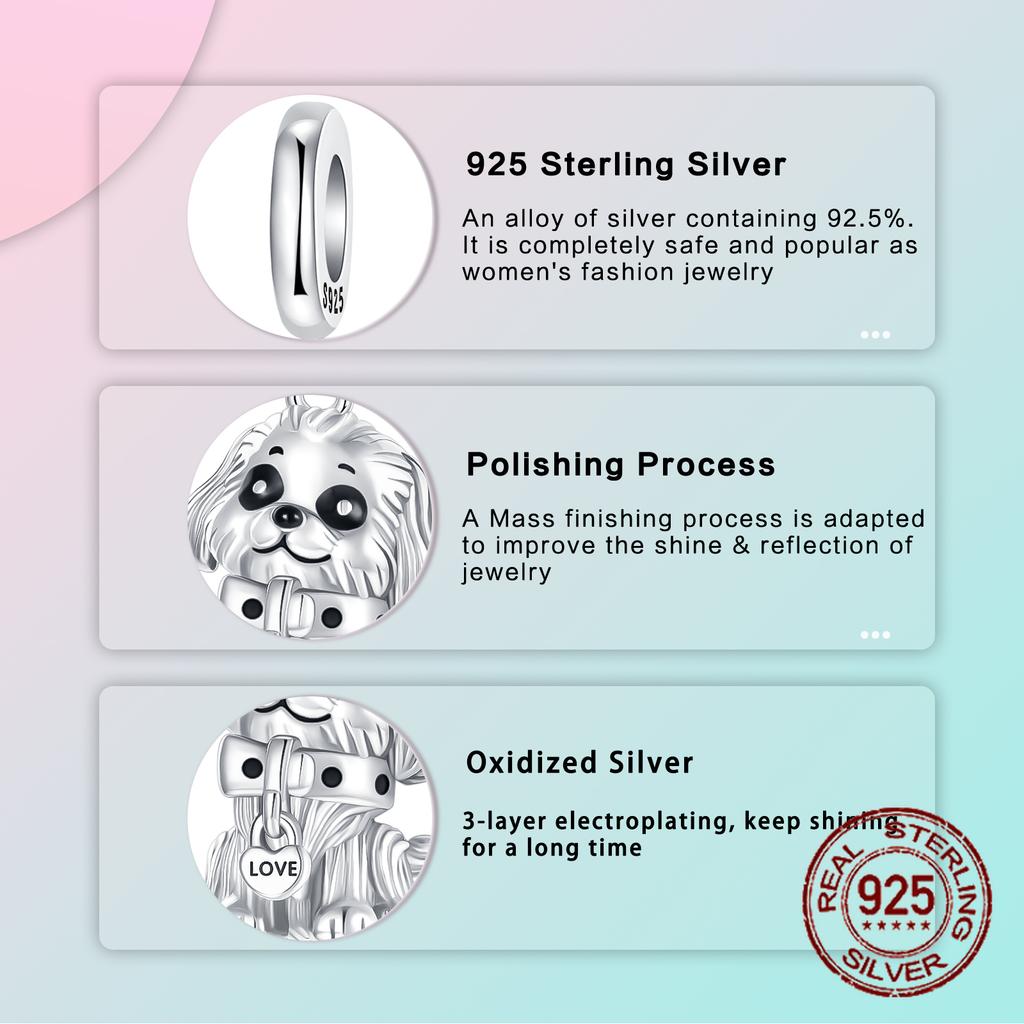 Copper Dog Furbaby Best Friend Devotion Guardianship Pendants Fits Genuine Charms Bracelet Women DoItYourself Jewellery Gifts