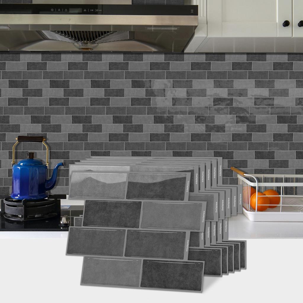 3D self-adhesive wall stickers, waterproof and easy to clean, suitable for kitchen, bathroom, living room, dining room, etc.