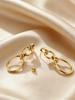 Chic Geometric Circle Drop Earrings for Women Stainless Steel Round Chain Earrings 18K Gold Plated Fashion Daily Jewelry