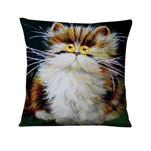 

Барвистий мультяшний кіт з принтом Наволочка Прикраса дому Картина Подушка Декоративний декор Диван Плед s 45x45cm