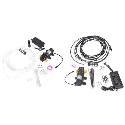 Low Voltages Garden Sprayed Set 12V Pumps With 600cm Misting Line 6 Brass Nozzles For Outdoor Cooling Irrigation System