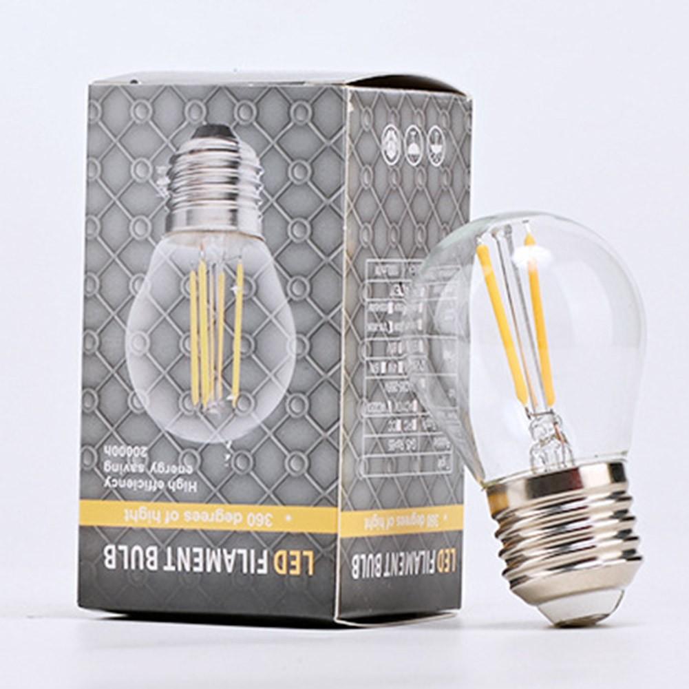 G45 E27 2700K Clear Light Transparent Led Bulb Warm White Light Retro Nostalgia