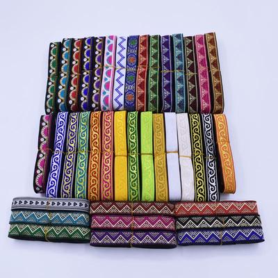 Etnik Dantel Jakarlı Nakış Kurdele, Kırmızı, 2CM - Sahne Performansı & Kendin Yap Giyim Aksesuarı