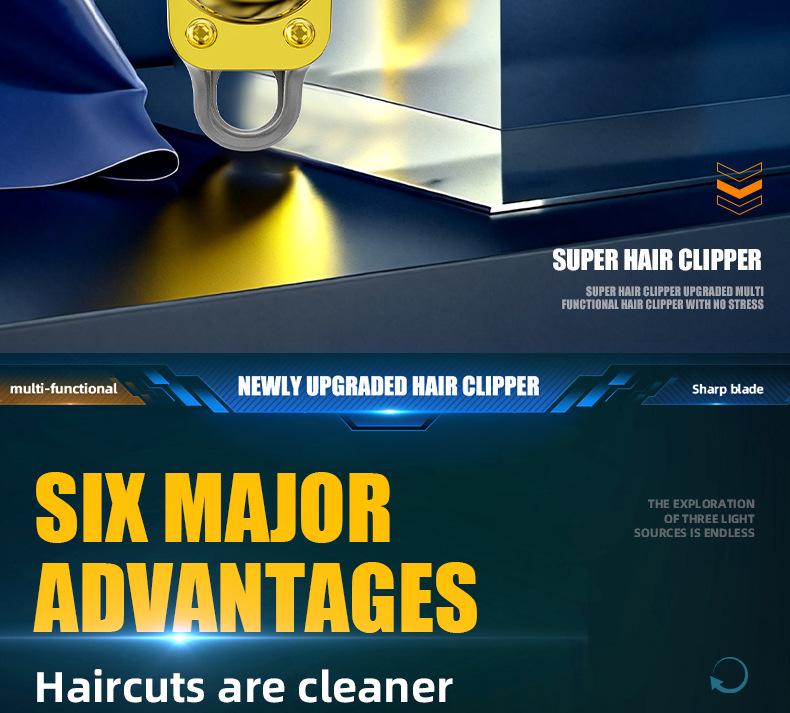 Portable Electric Hair Clipper: Rechargeable/Corded, LCD Display, Hangable, Barber Trimmer