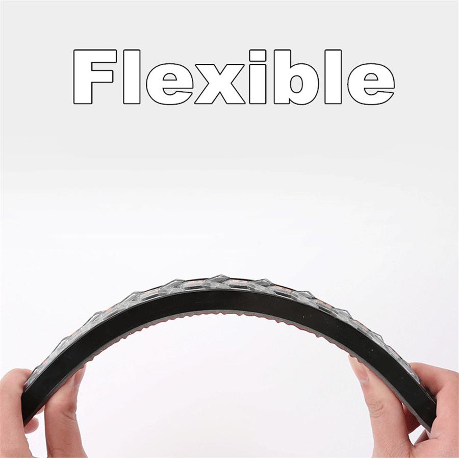 2x Car Flexible White/Amber 240 LED Fishbone Style Switchback Flowing Turn Signal Light DRL Knight Rider Strip Light Headlight Waterproof