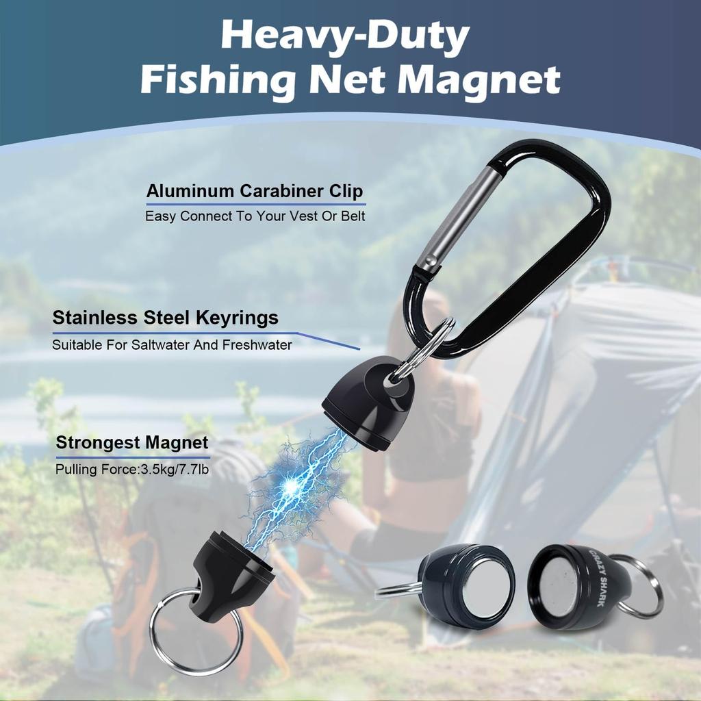 CRAZY SHARK Magnet Releaser Super Strong Magnet Carabiner Fishing Magnet