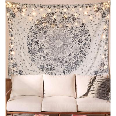 VIKAMA Bohemian Wall Hanging OffWhite Floral Print Living Room  Bedroom Wall Decor Room Accent