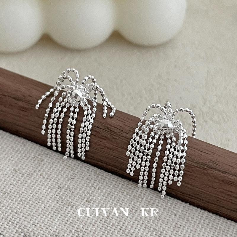 

Cuiyan S925 Silver Fireworks Tassel Stud Earrings - Korean Style, Women s Fashion, 2025 Collection