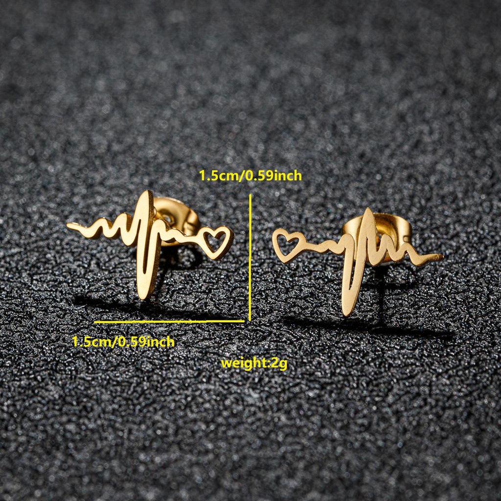 Women's Stainless Steel Infinity Rectangle Stud Earrings
