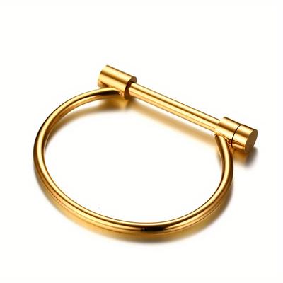 Mote Luksus Berømt Merke Smykker Kjærlighet Skrue Mansjettarmbånd For Kvinner Gullfarge Rustfritt Stål Armbånd & Armringer