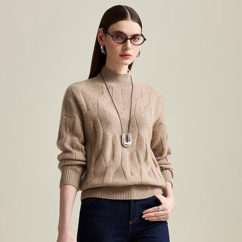 Zhaojun Women's Cashmere Half-High Collar Sweater