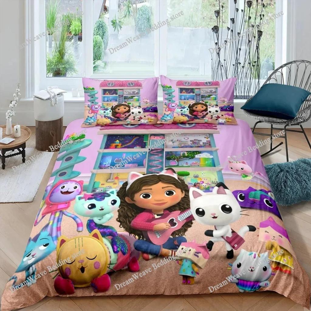 3D Print Duvet Cover Gabby's Dollhouse Pattern Quilt Covers for Children Single Twin Queen King Bedding Set Home Textile741