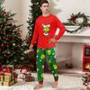 Matching Family Printed Neck Long Sleeve and Long Pants Loungewear Set
