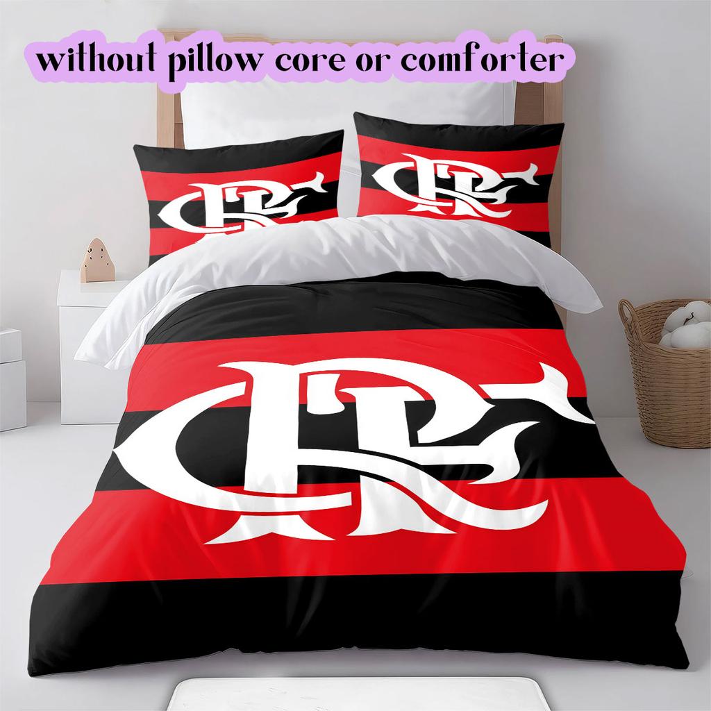 Flamengo Football Soccer Pattern Bedding,Quilt Set Quilt Cover Pillowcase Home Birthday Gift (1*duvet Cover+2*pillowcase,without Core)