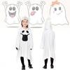 Bílý kostým Ducha pro děti s elegantními rukavicemi, ideální pro halloweenské oslavy