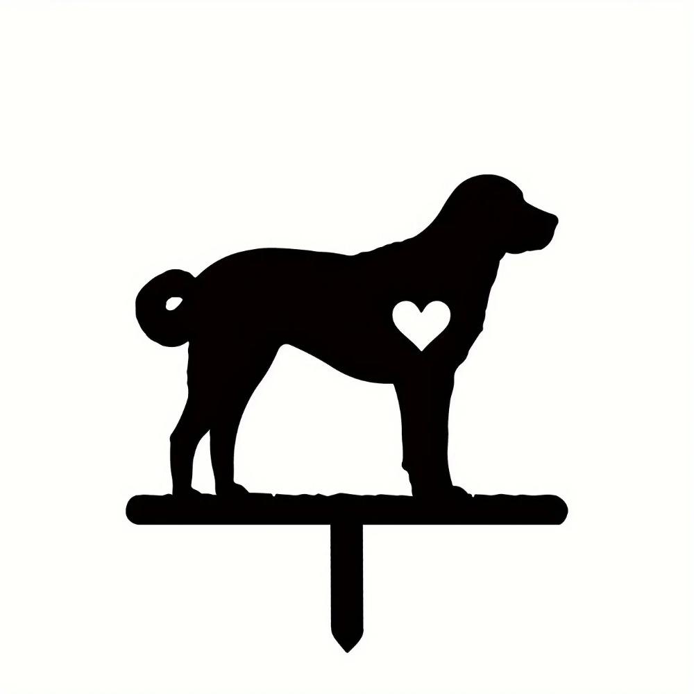 Honest Dog Garden Stake Iron Art Silhouette Metal Yard Sign Creative Courtyard Outdoor Garden Decoration