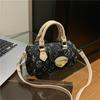 Denim portable pillow bag women's presbyopia messenger bag niche trend retro shoulder bag trendy women's bag