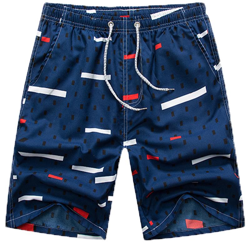 Men's Quick-Dry Casual Shorts with Elastic Waistband and Pockets for Beach and Outdoor Activities
