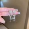 Rose Flower Drop Earrings for Women Sparkly Leaf Dangle Earrings Elegant Wedding Party Jewelry Gift
