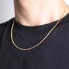 EManco Classic Waterproof Link Chain Stainless Steel 18K Gold Plated Square Link Necklace for Men's Daily Use Party Anniversary