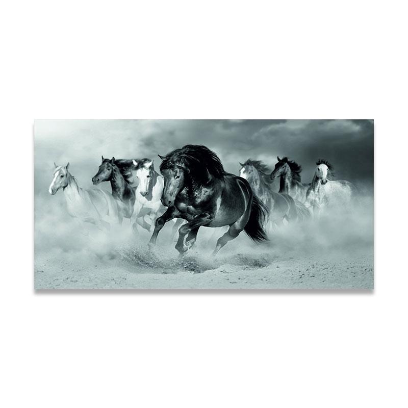 Big Size Retro Running Horses Group Galloping Canvas Painting Wall Art Animal Wall Pictures for Living Room Decoration Cuadros