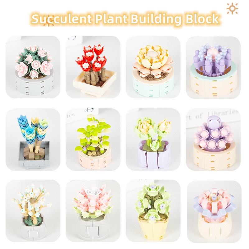 Assembly Plant Succulent Building Blocks Simulation Bouquet Potted Decoration
