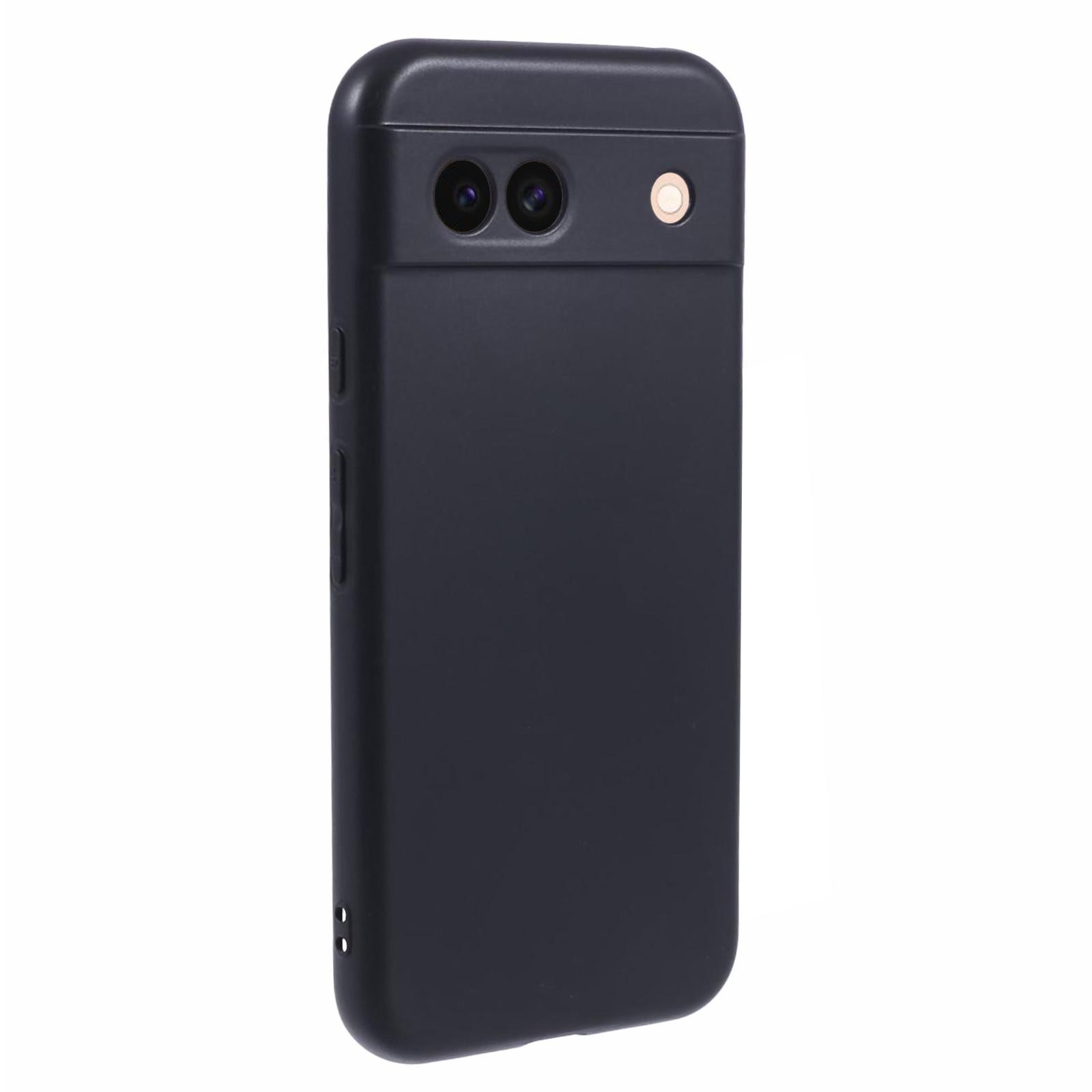 

For Google Pixel 8a Case Precise Cutouts Anti-fingerprint TPU Cover Black