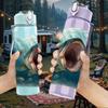 1PC Shark Open Mouth Ocean Scene 750ml Color Plastic Sports Water Bottle Leakproof Flip Straw Lid For Sports Office Home Use