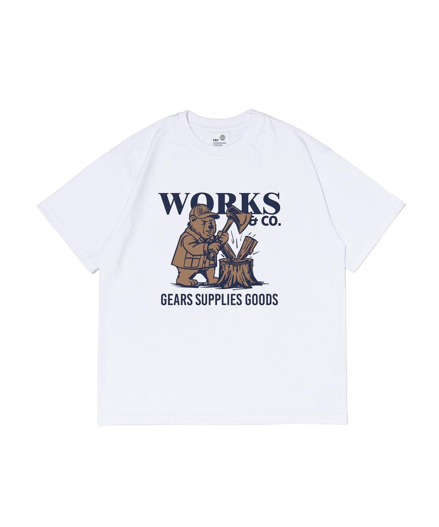 Wogseuaenko Bears And Woodcutter Short Sleeve T-Shirt (White)