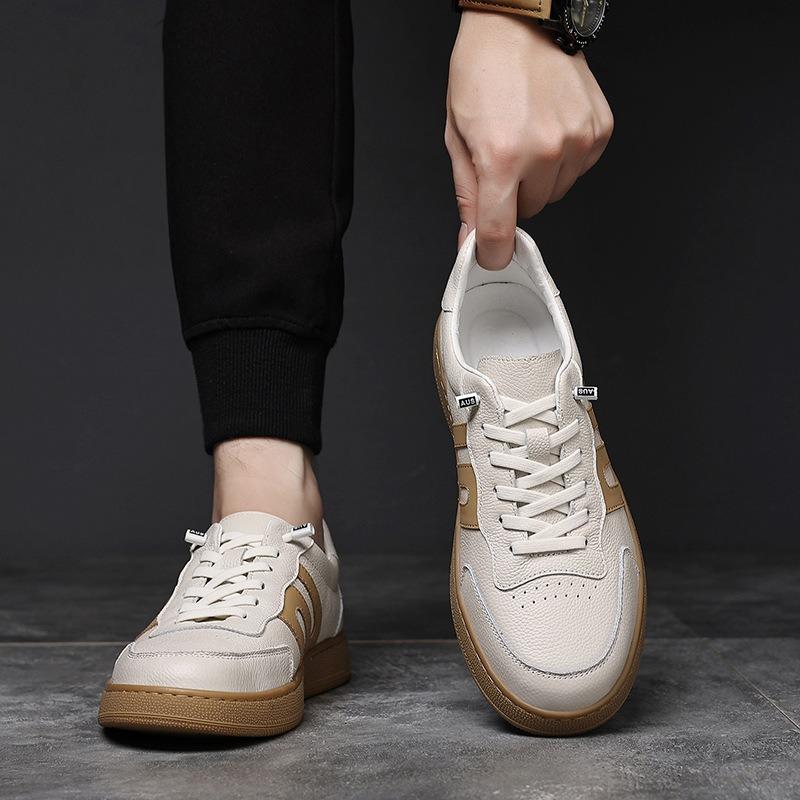 The first layer of cowhide new autumn leather breathable trendy shoes casual shoes sports men's shoes versatile board shoes