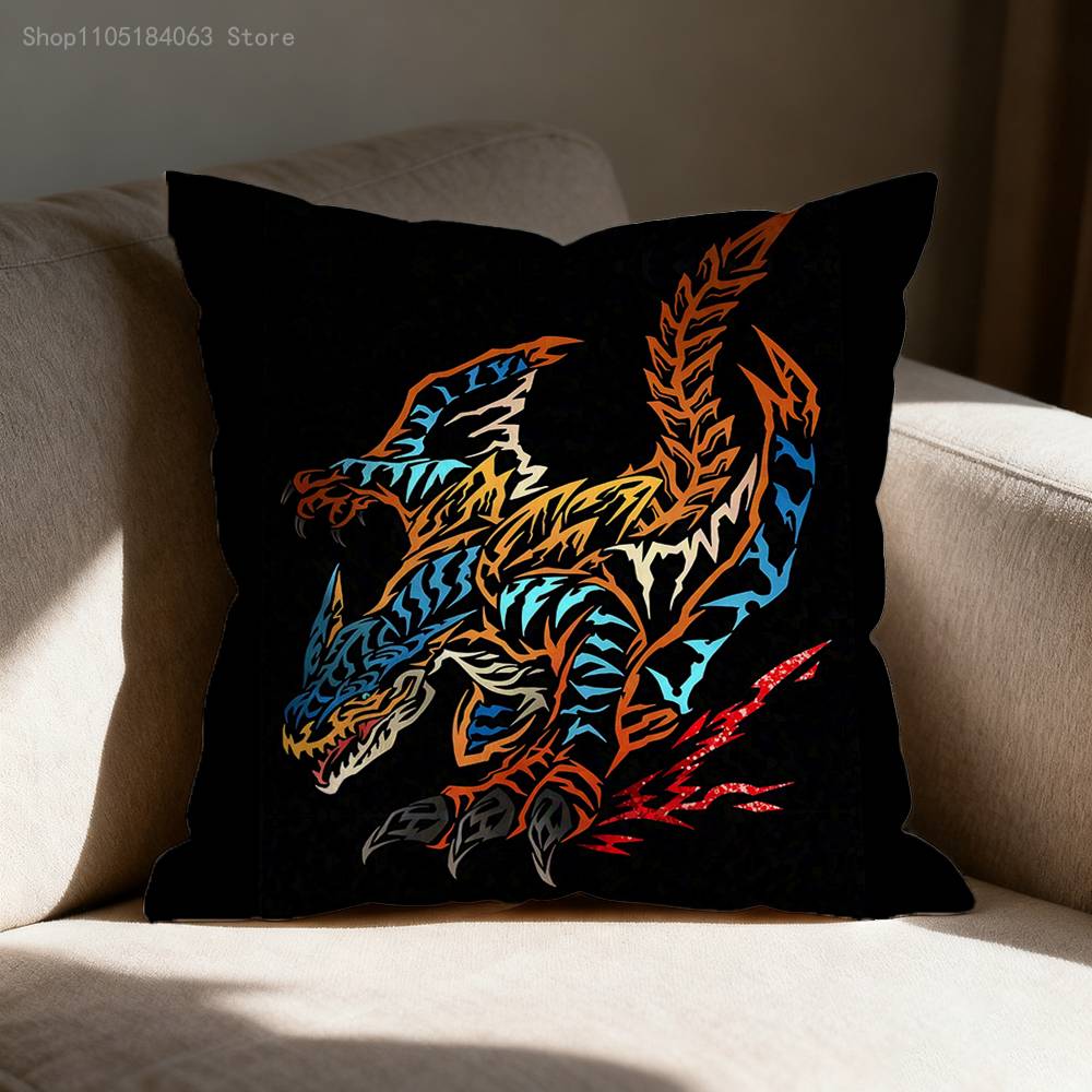 Rathalos Nargacuga M-Monster H-Hunter Pillow Case For Sofa Decor Car Office Room Printing Cushion Cover Decoration And Protector