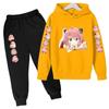 Kinder Mode Kapuzenpullover Junge Mädchen Kleinkind Pullover 3-12 Jahre Anime Niedliches Mädchen Druck Kleidung Lässiges Oberteil + Hose 2-teiliges Set Sportanzug