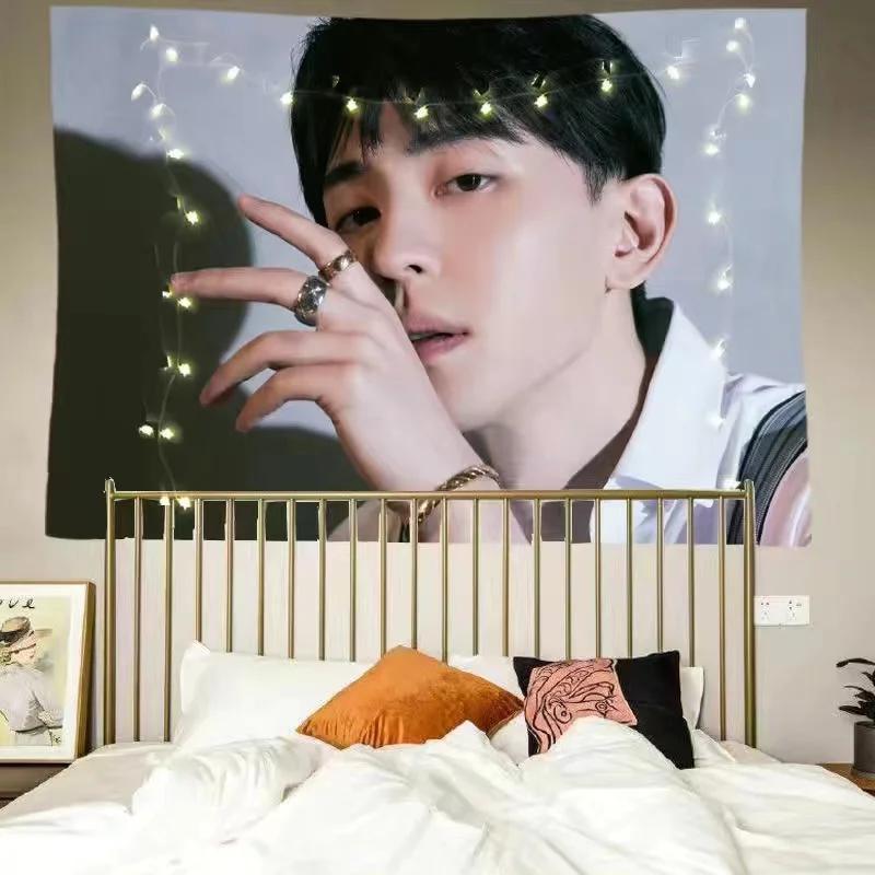 Celebrity support tapestry polyester wall hanging Kpop style fan decoration bedroom dormitory photos wall background decoration