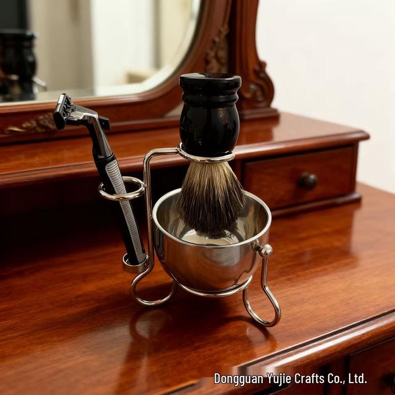 Razor and Brush Holder Set with Shaving Brush & Cleaning Brush