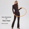 High Elasticity Women's Slim Fit Stand Collar Sports Jacket - Double Zipper Yoga & Running Wear